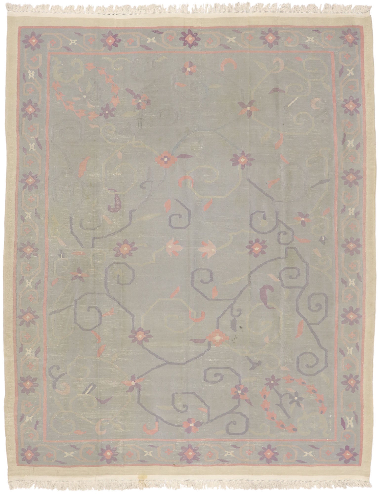 8 x 10 Vintage Indian Dhurrie Rug 78007