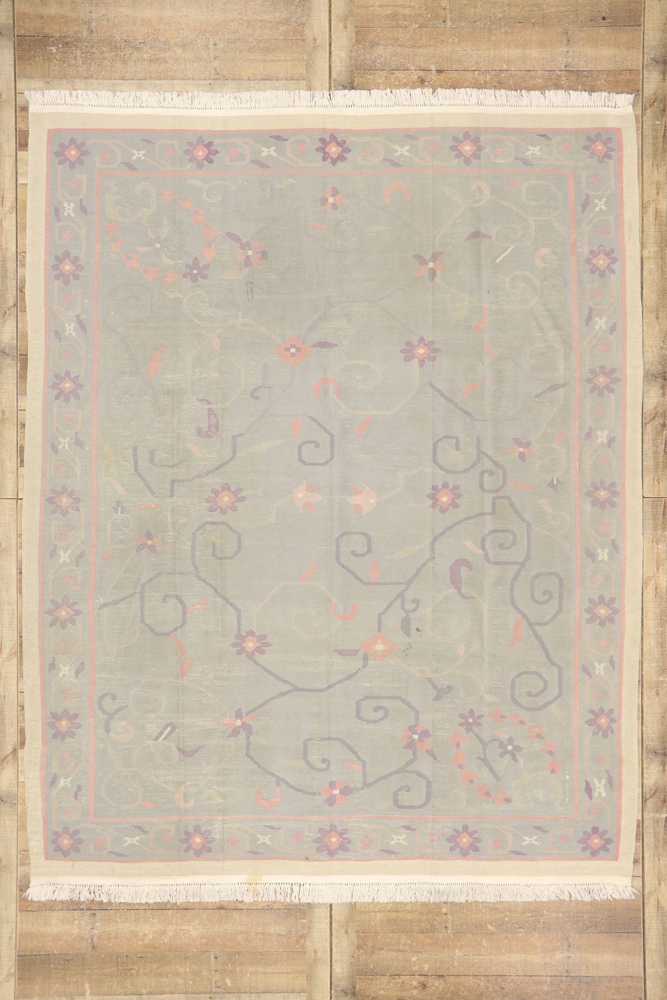 8 x 10 Vintage Indian Dhurrie Rug 78007
