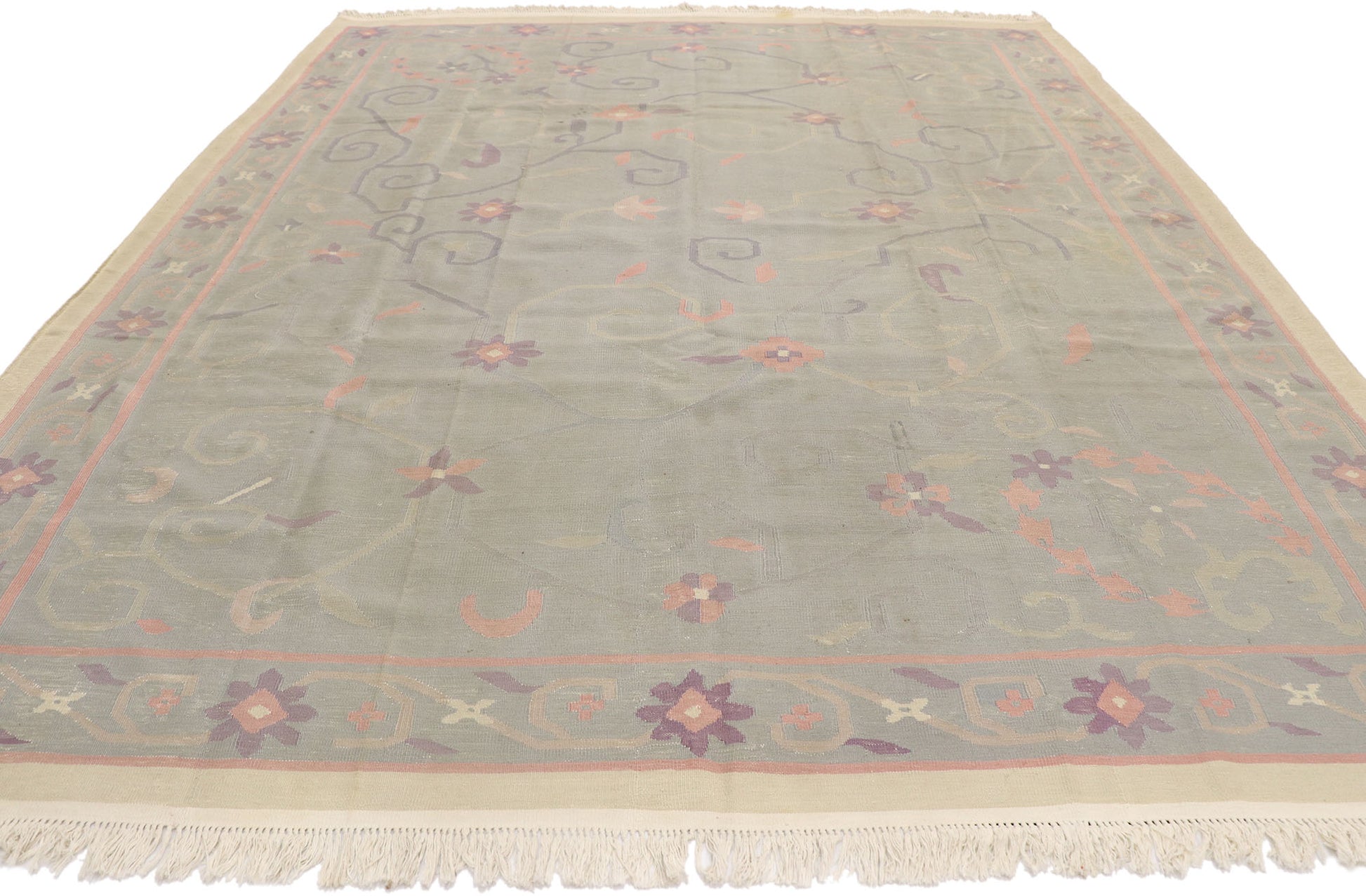 8 x 10 Vintage Indian Dhurrie Rug 78007