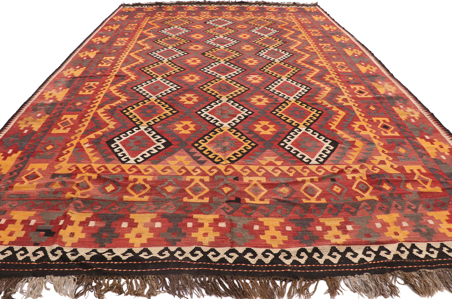 9 x 14 Vintage Afghan Kilim Rug 78008