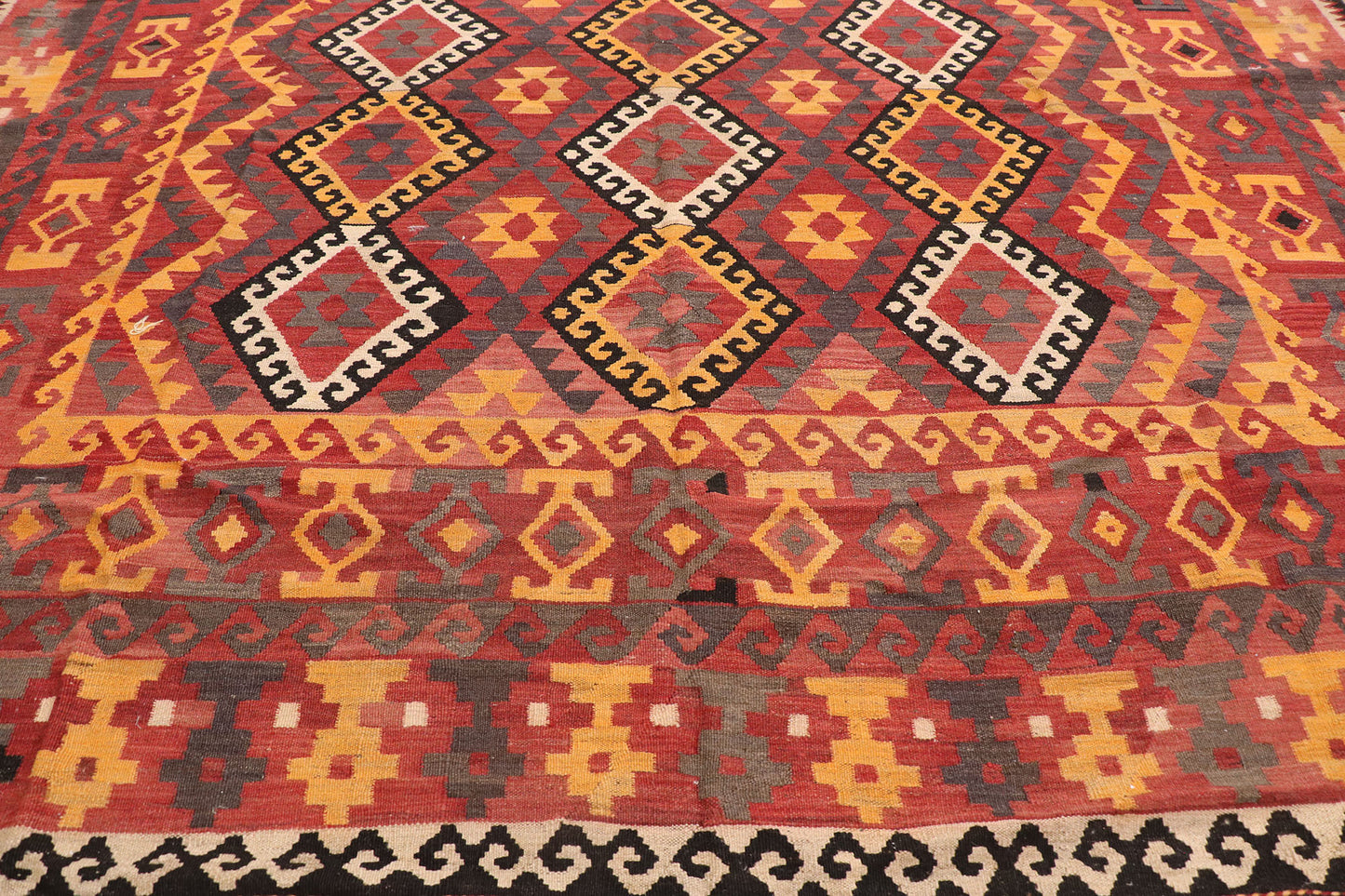 9 x 14 Vintage Afghan Kilim Rug 78008