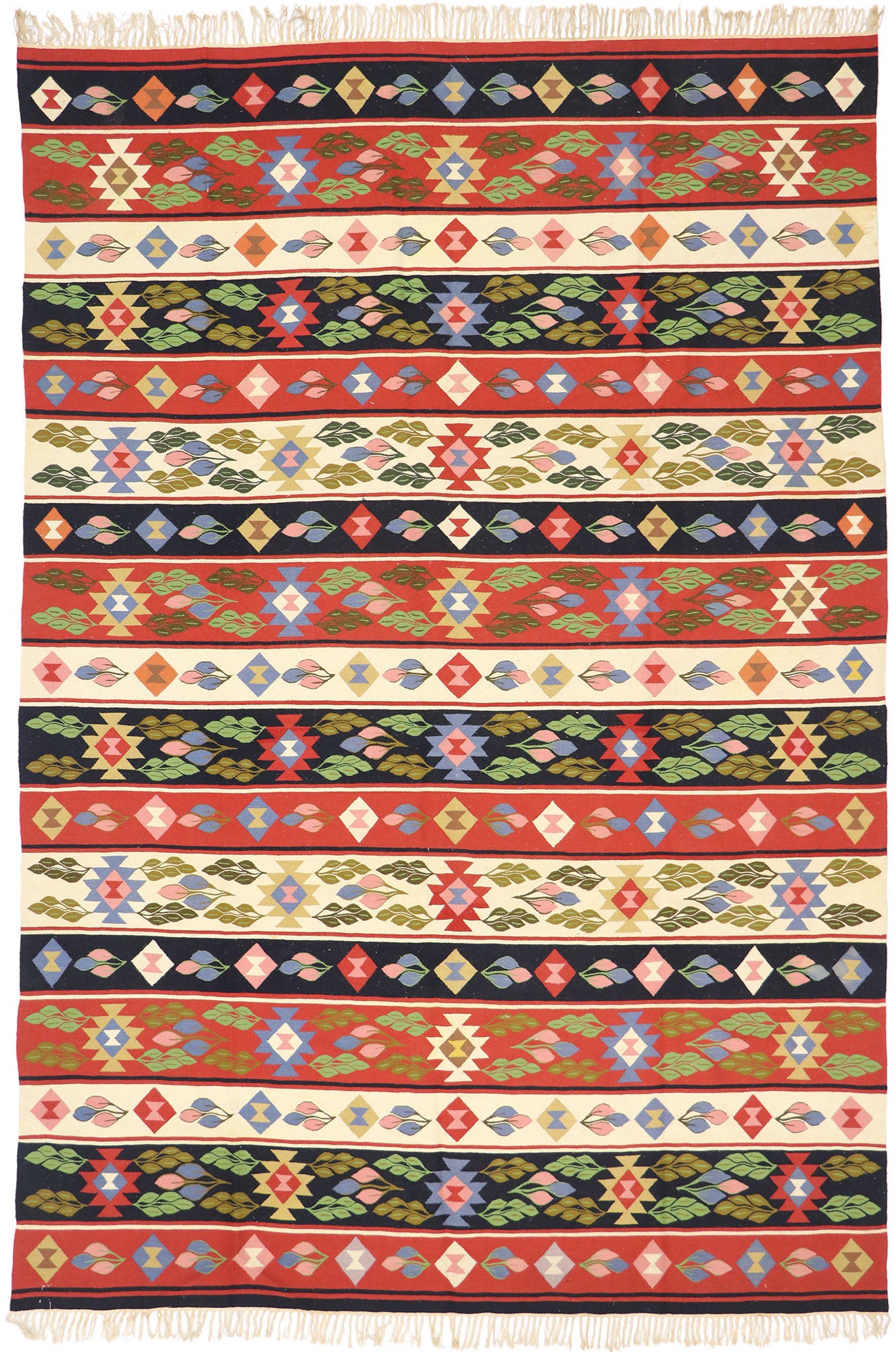 8 x 12 Vintage Romanian Kilim Rug 78013