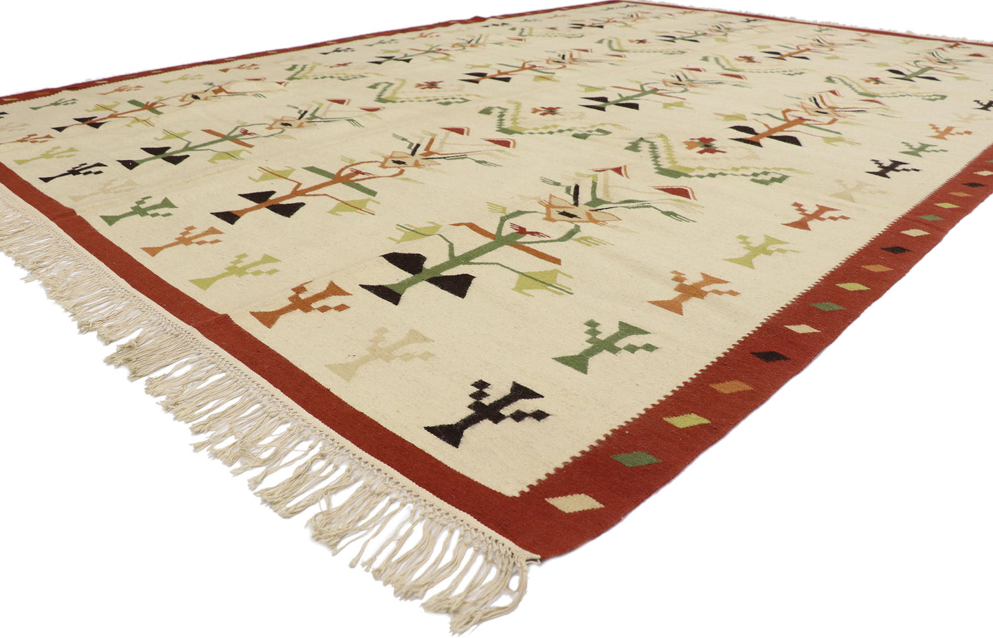 9 x 12 Vintage Oltenian Romanian Kilim Rug 78014