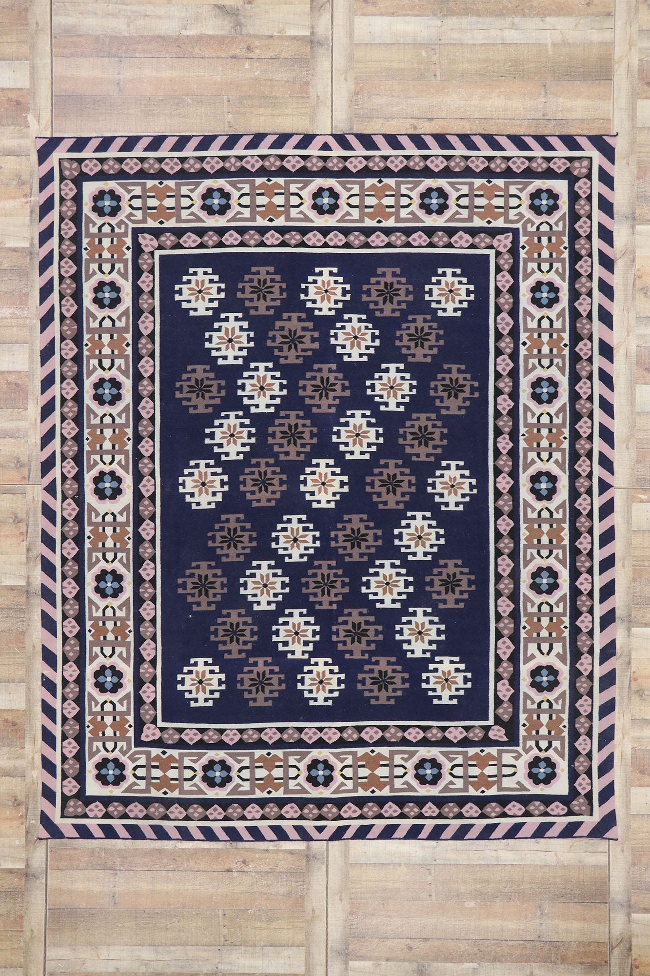8 x 10 Vintage Romanian Kilim Rug 78021