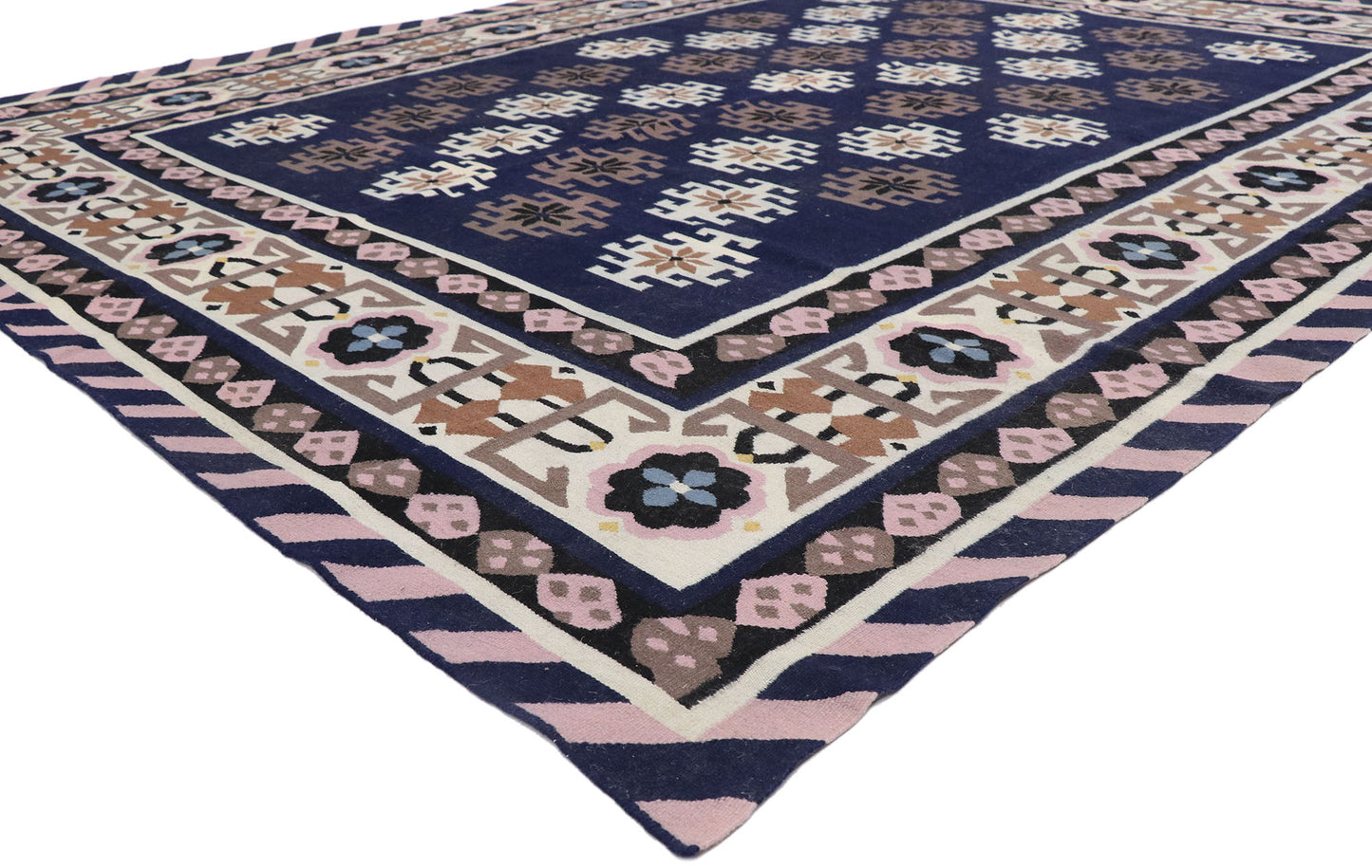 8 x 10 Vintage Romanian Kilim Rug 78021