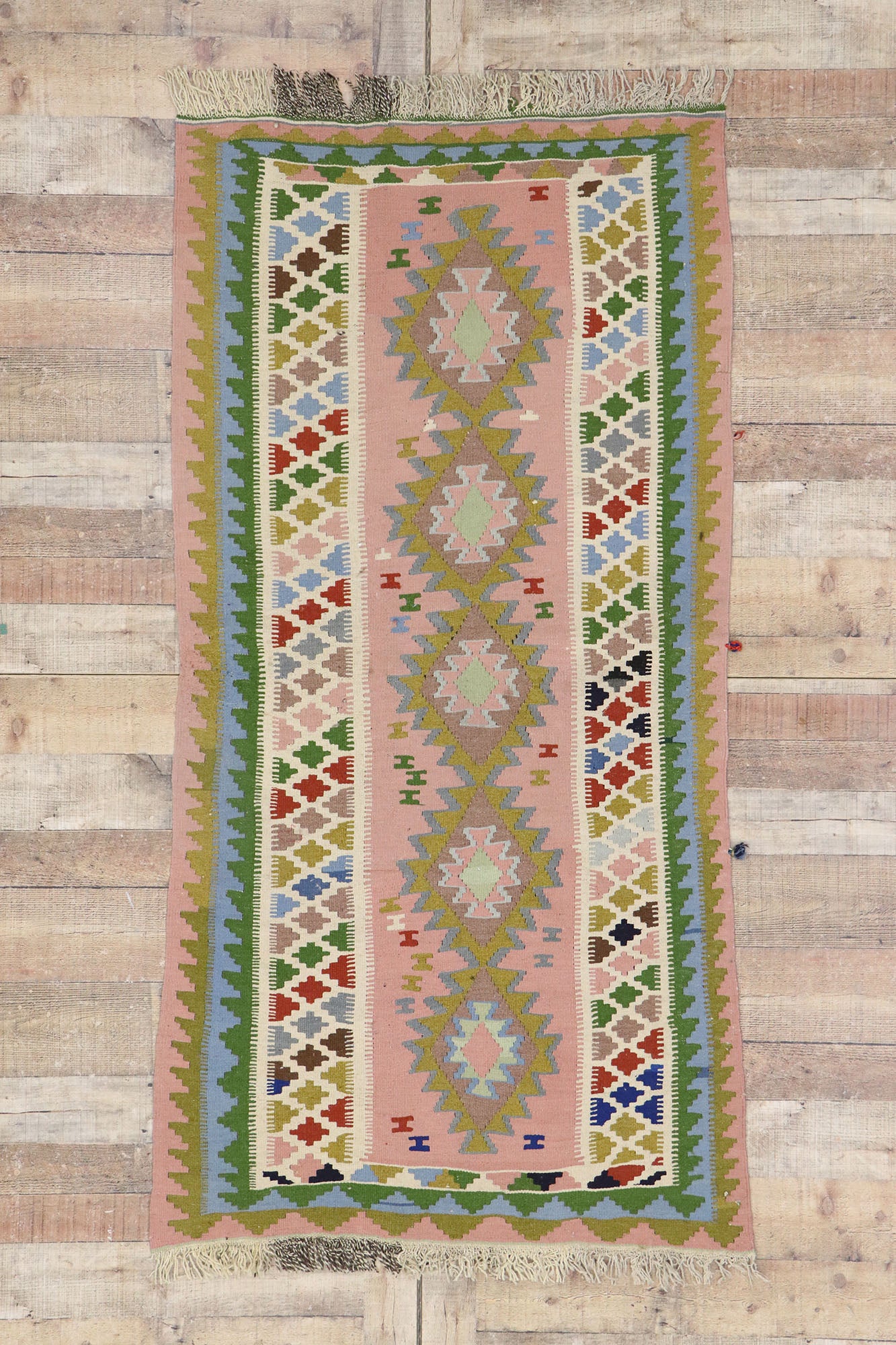 3 x 6 Vintage Persian Shiraz Kilim Rug 78024