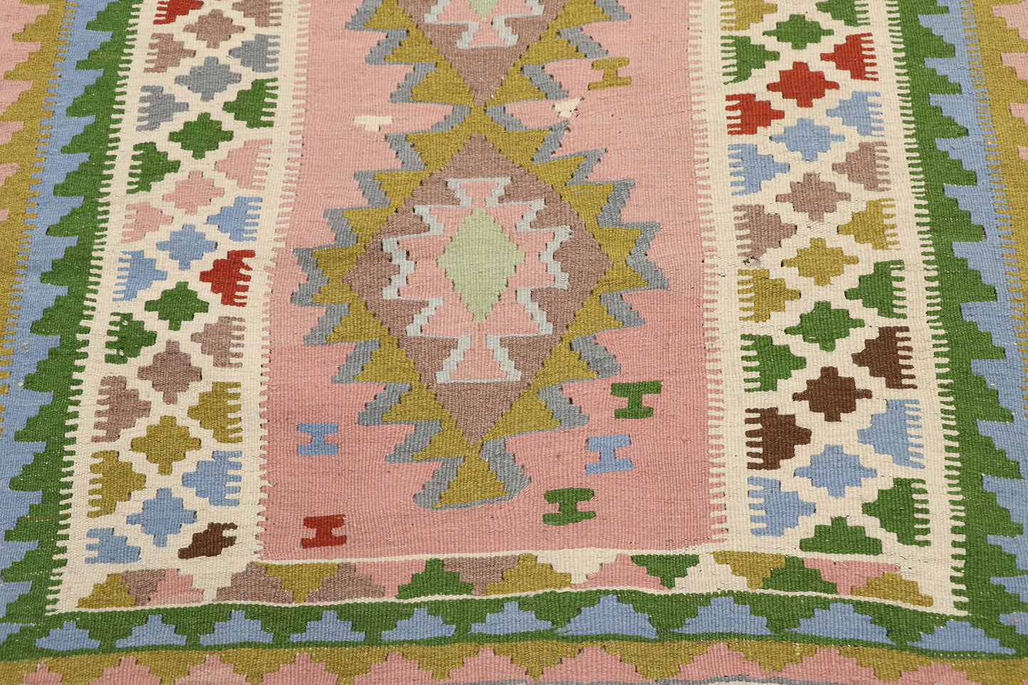 3 x 6 Vintage Persian Shiraz Kilim Rug 78024