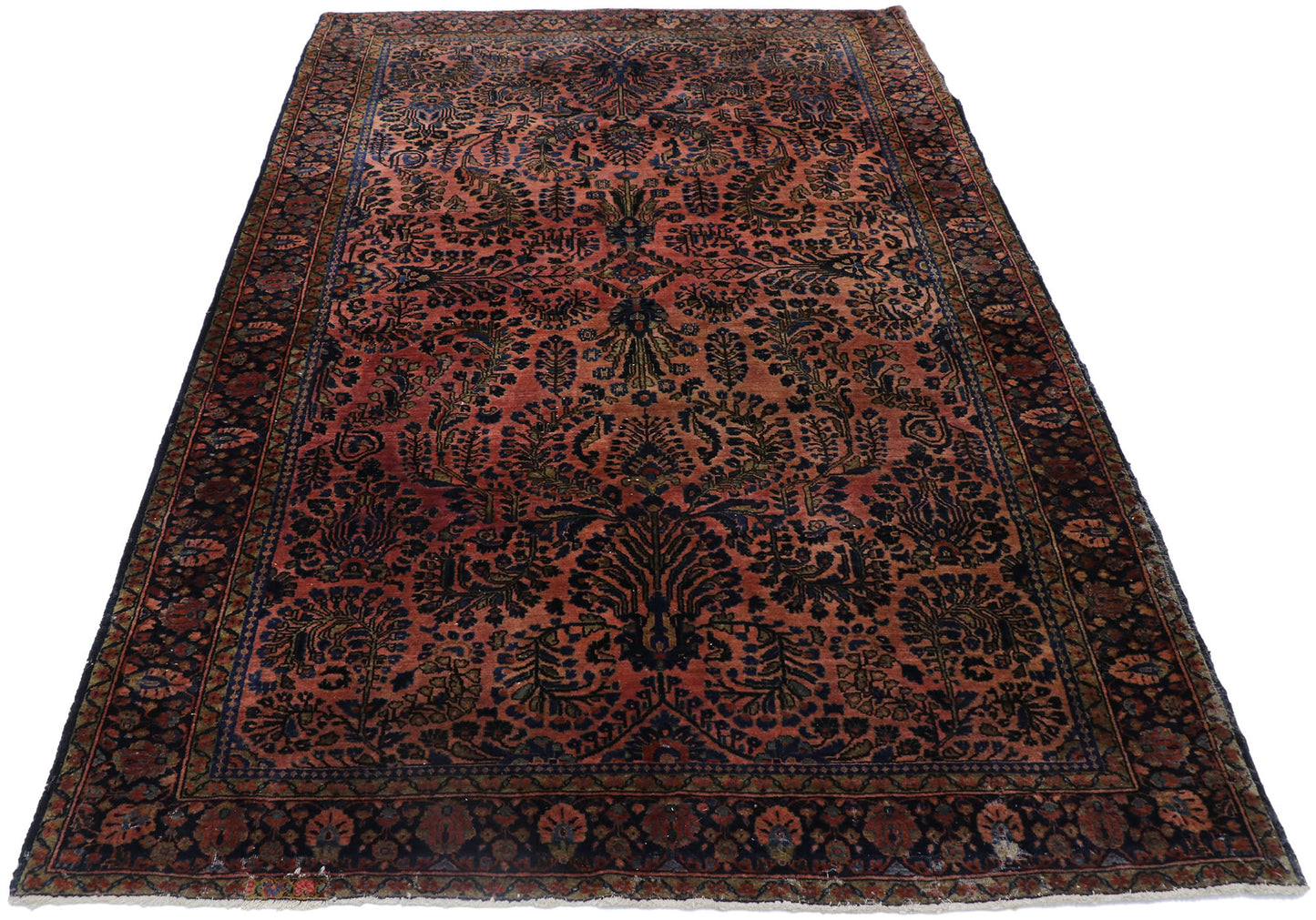 4 x 7 Antique Persian Sarouk Rug 78029