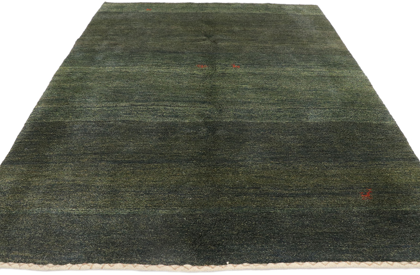 6 x 8 Vintage Persian Green Gabbeh Rug 78040