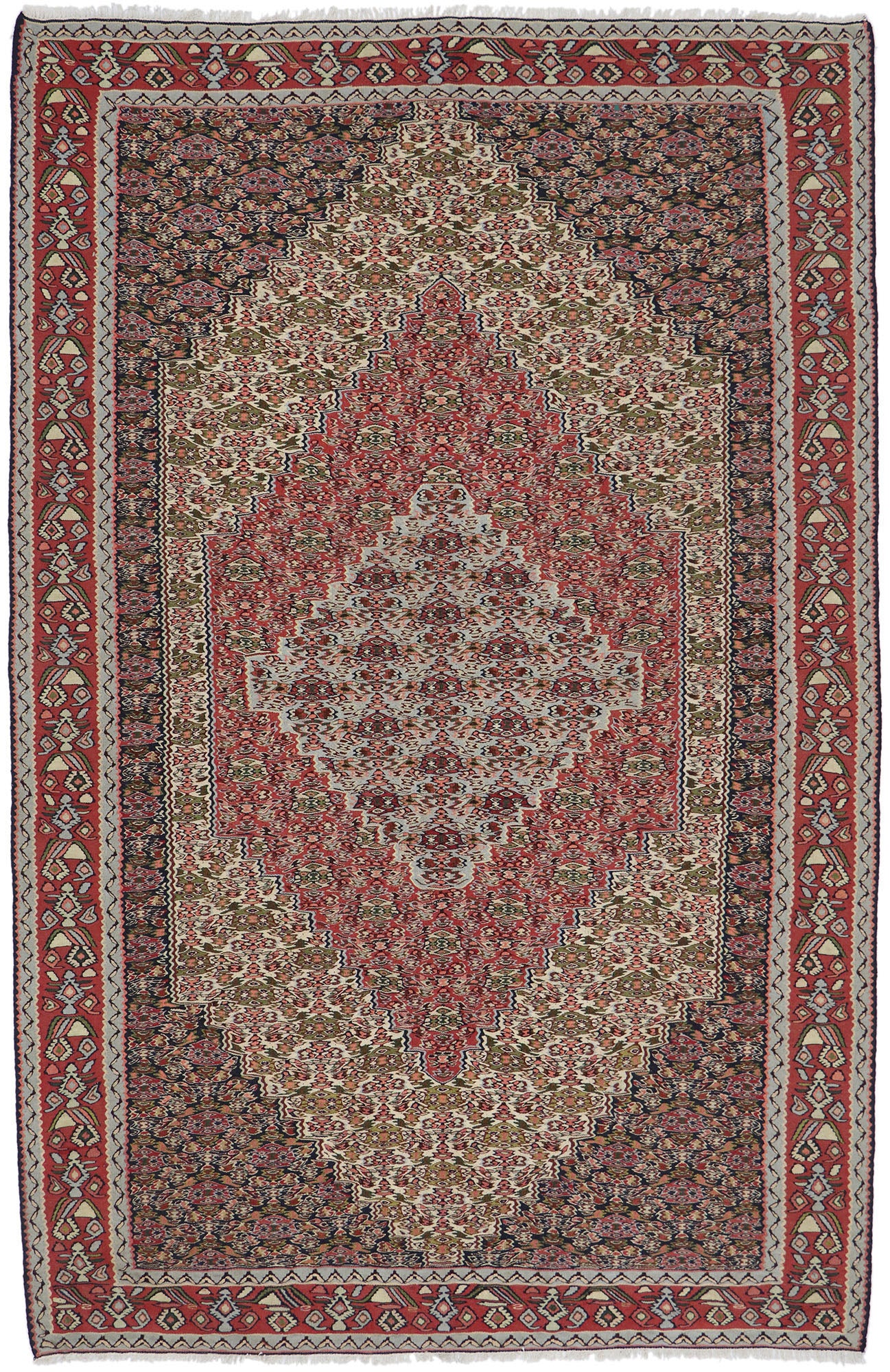 5 x 8 Vintage Persian Senneh Kilim Rug 78043
