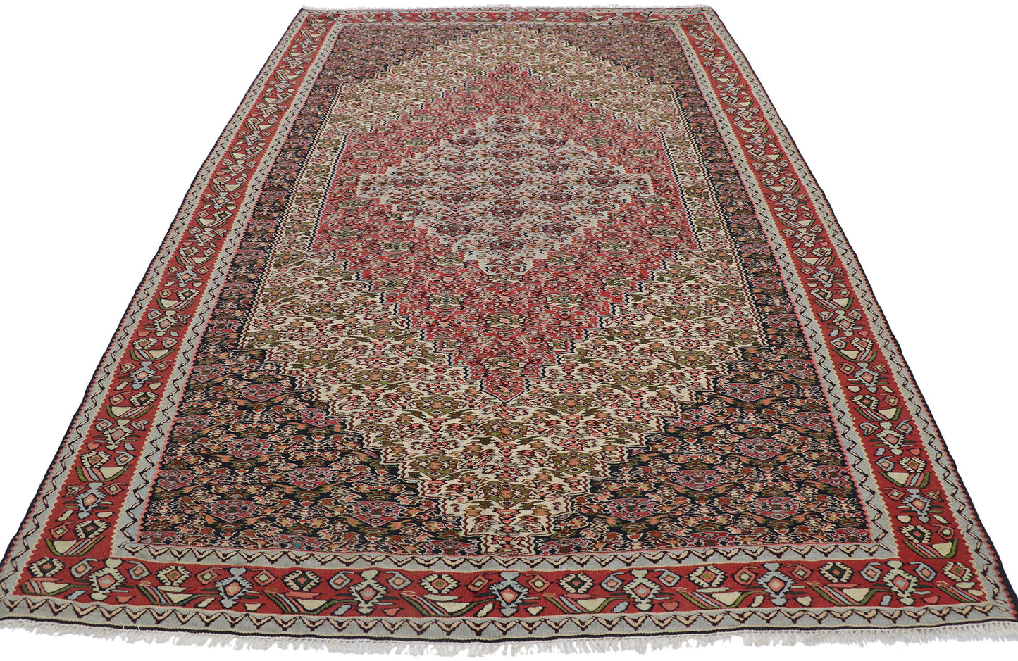 5 x 8 Vintage Persian Senneh Kilim Rug 78043