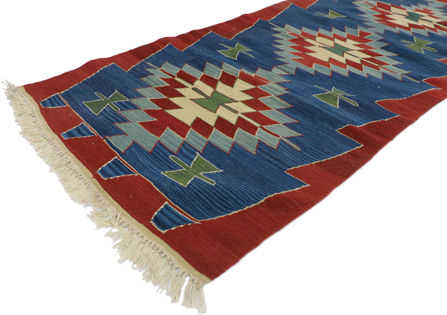 3 x 8 Vintage Persian Shiraz Kilim Runner 78047