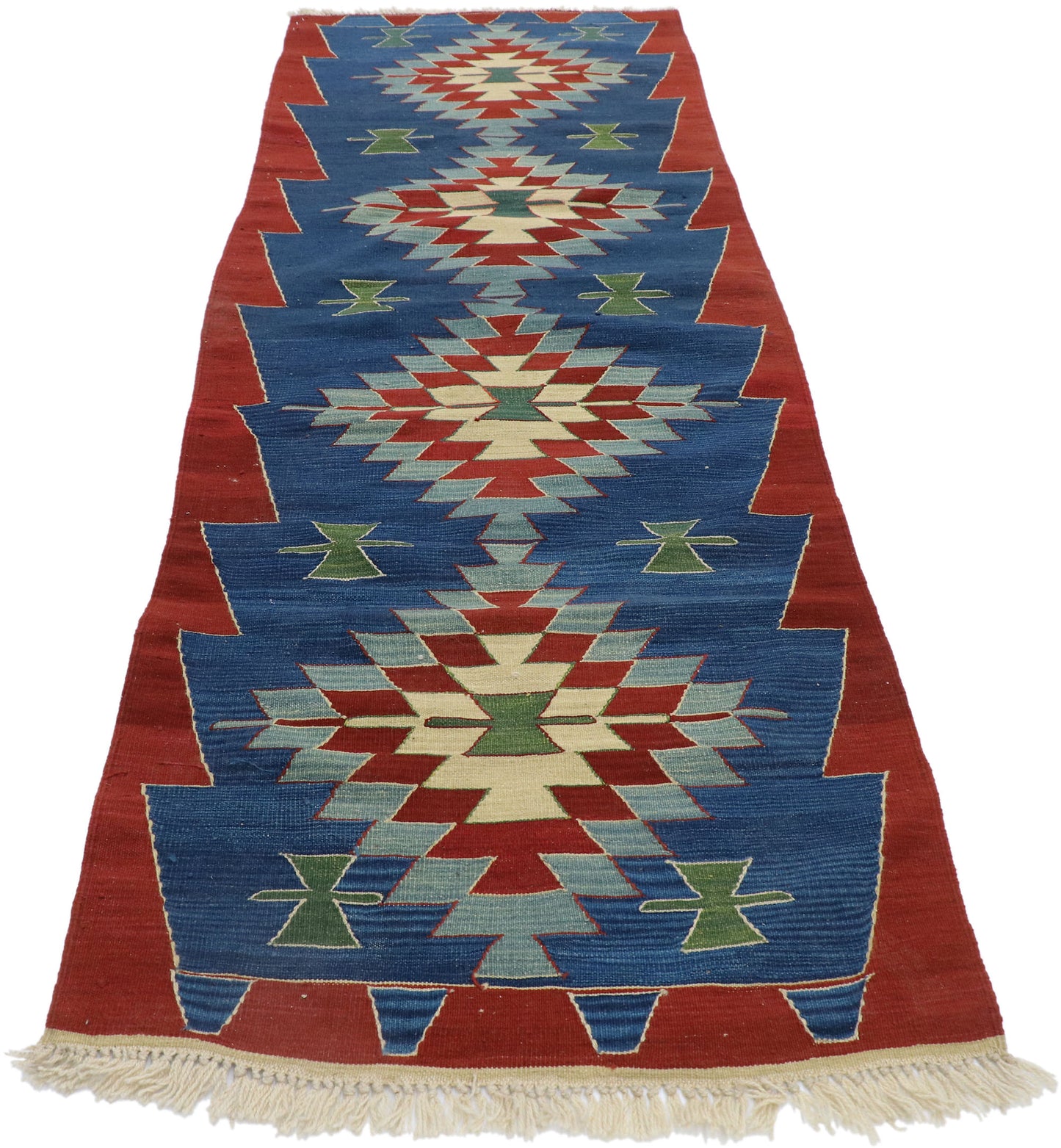 3 x 8 Vintage Persian Shiraz Kilim Runner 78047