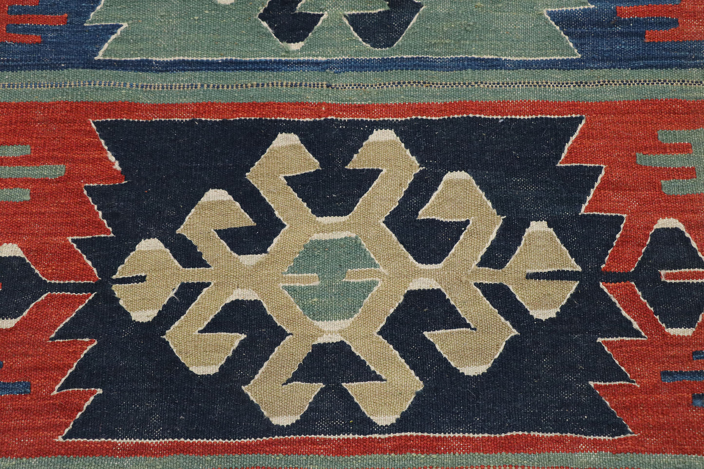 3 x 8 Vintage Persian Shiraz Kilim Rug 78049