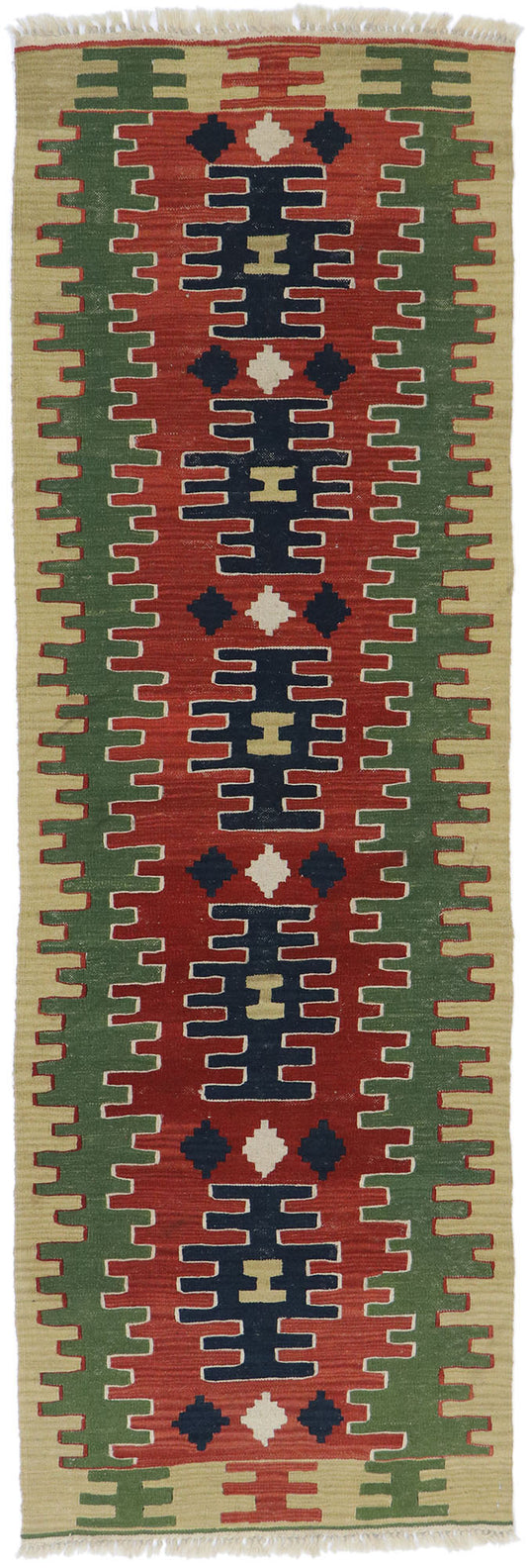 3 x 8 Vintage Persian Shiraz Kilim Runner 78051