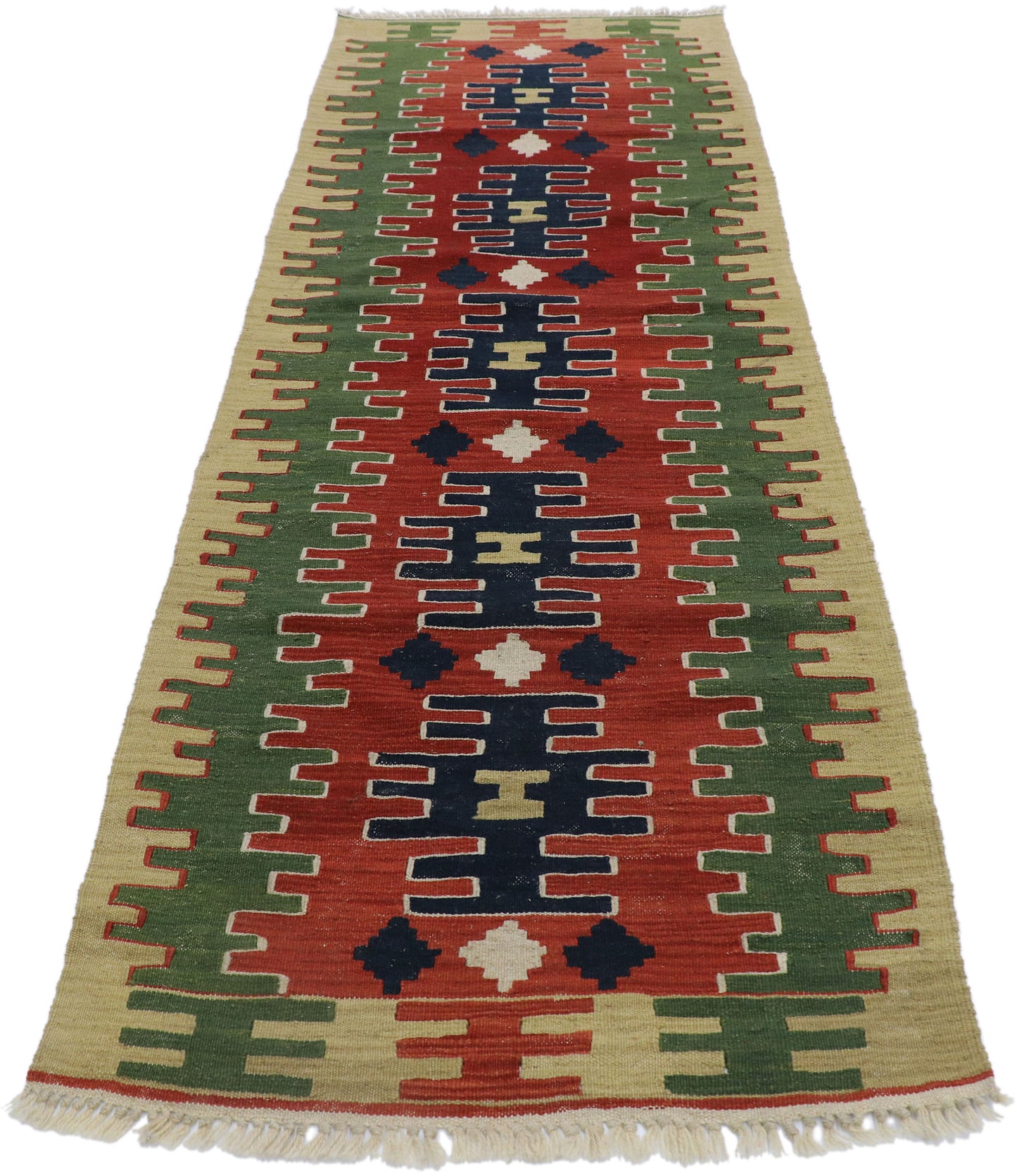 3 x 8 Vintage Persian Shiraz Kilim Runner 78051