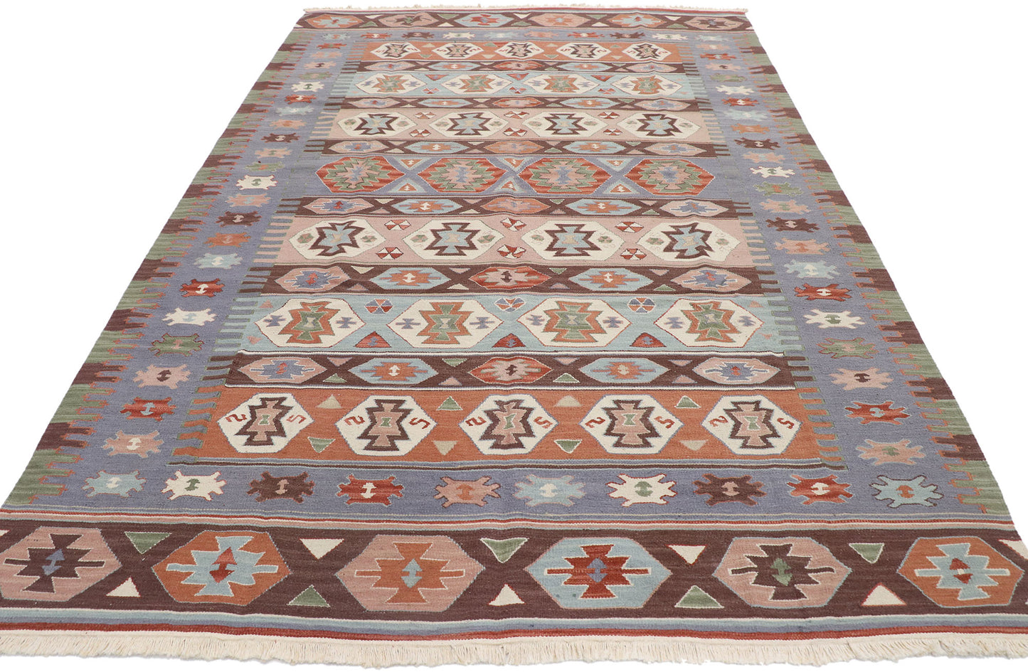 6 x 9 Vintage Persian Shiraz Kilim Rug 78054