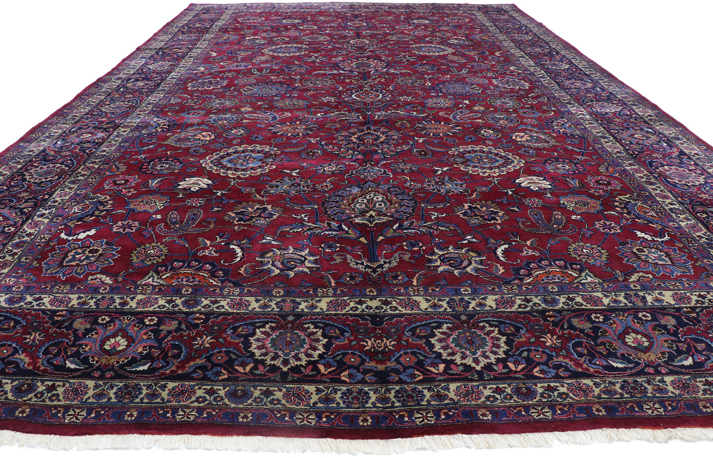 12 x 20 Antique Persian Mashhad Rug 78066