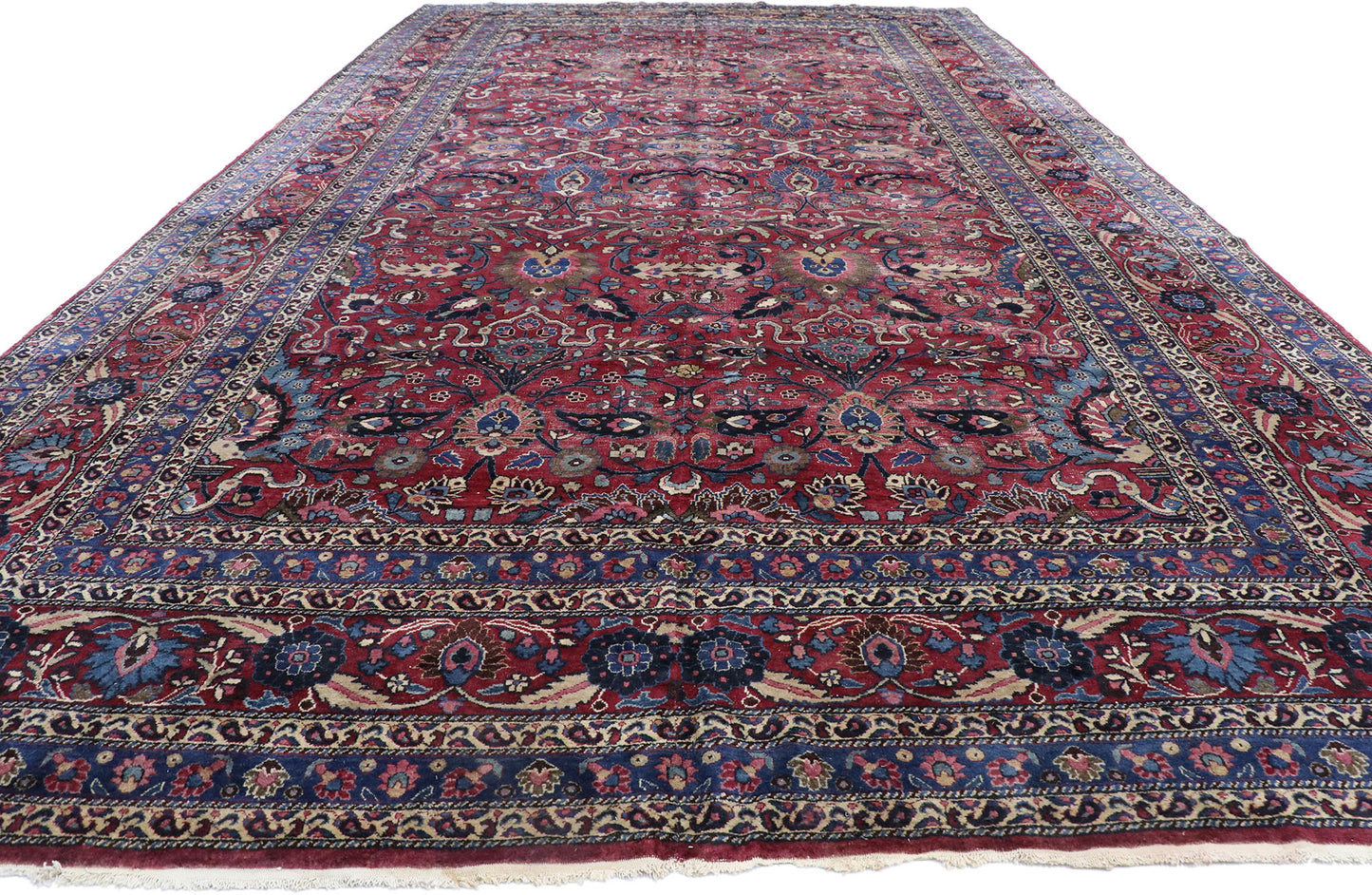 11 x 19 Antique Persian Mashhad Rug 78067