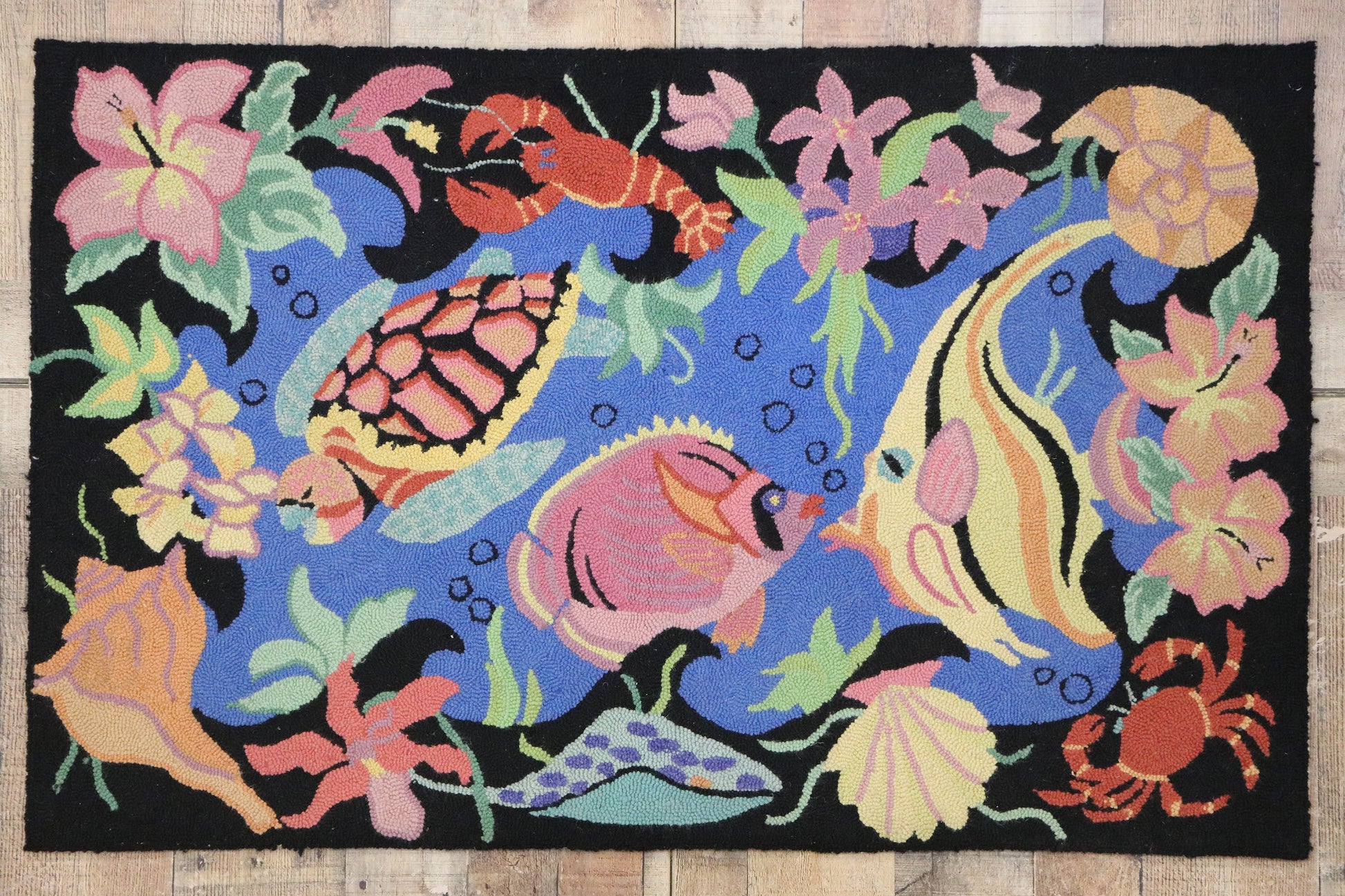 3 x 4 Vintage Chinese Hooked Rug 78072