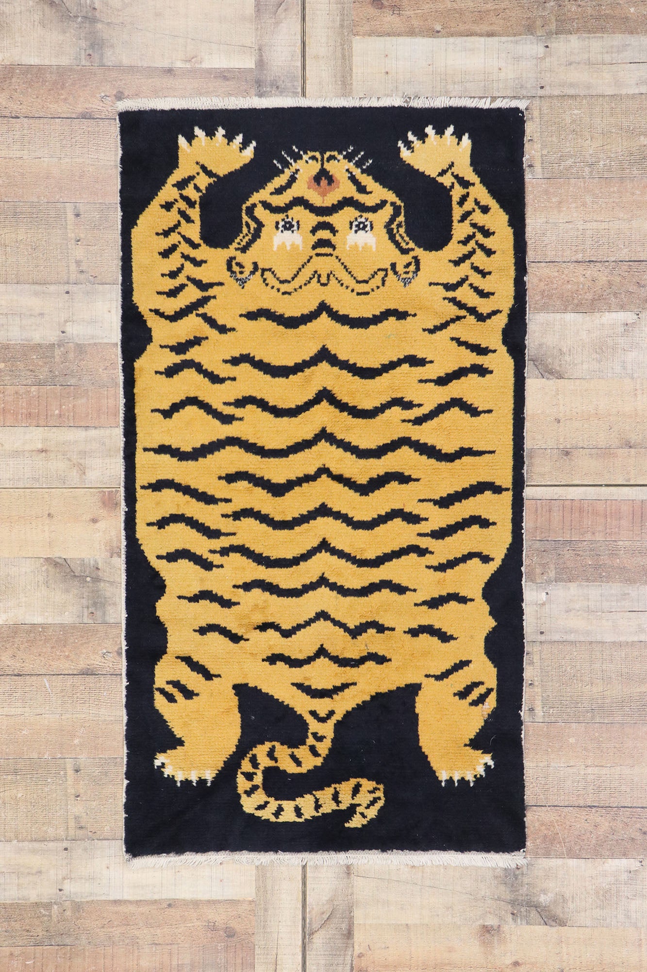 3 x 5 Vintage Tibetan Tiger Rug 78075
