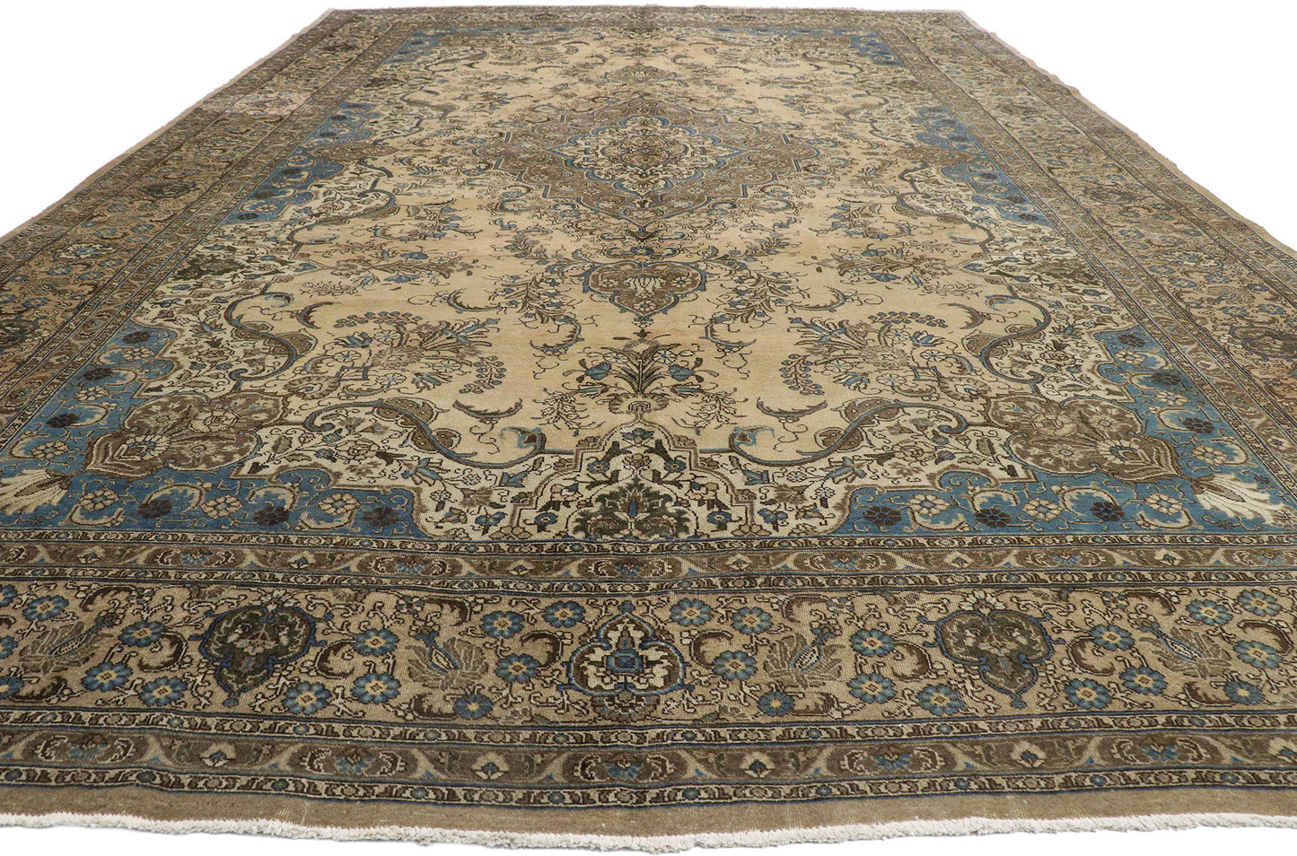 12 x 19 Antique Persian Tabriz Rug 78090