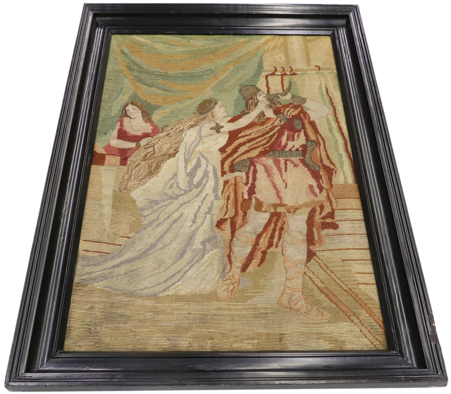 2 x 4 Antique English Needlepoint Tapestry 78092