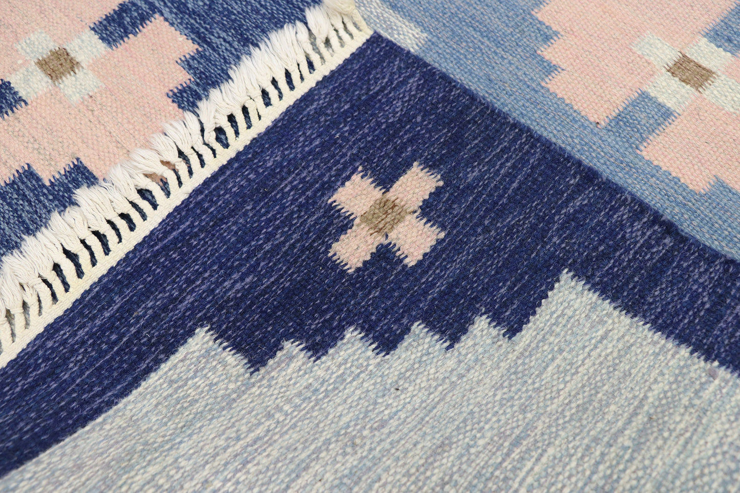 6 x 8 Vintage Blue Swedish Rollakan Rug 78107