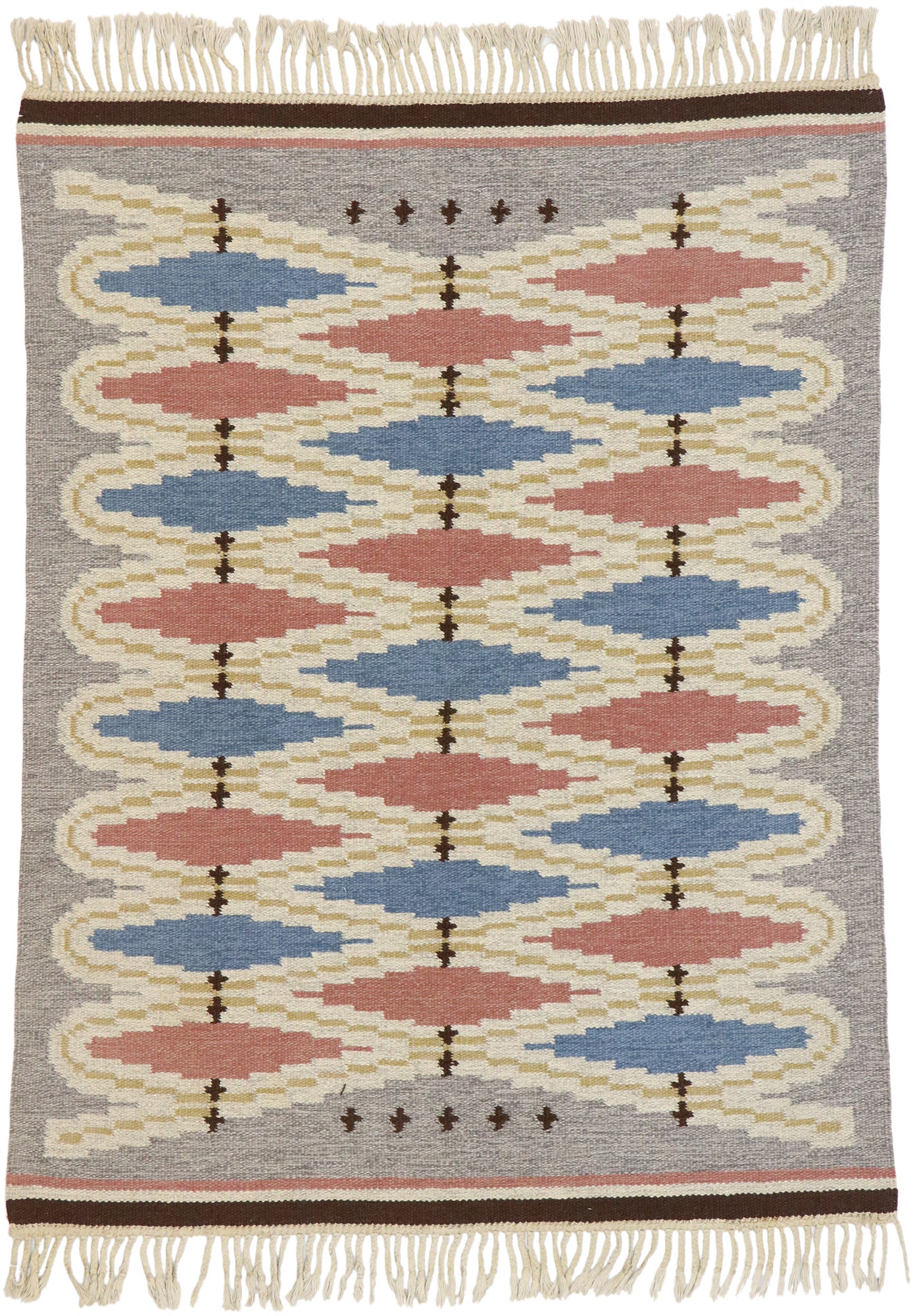 5 x 6 Vintage Swedish Rollakan Rug 78108