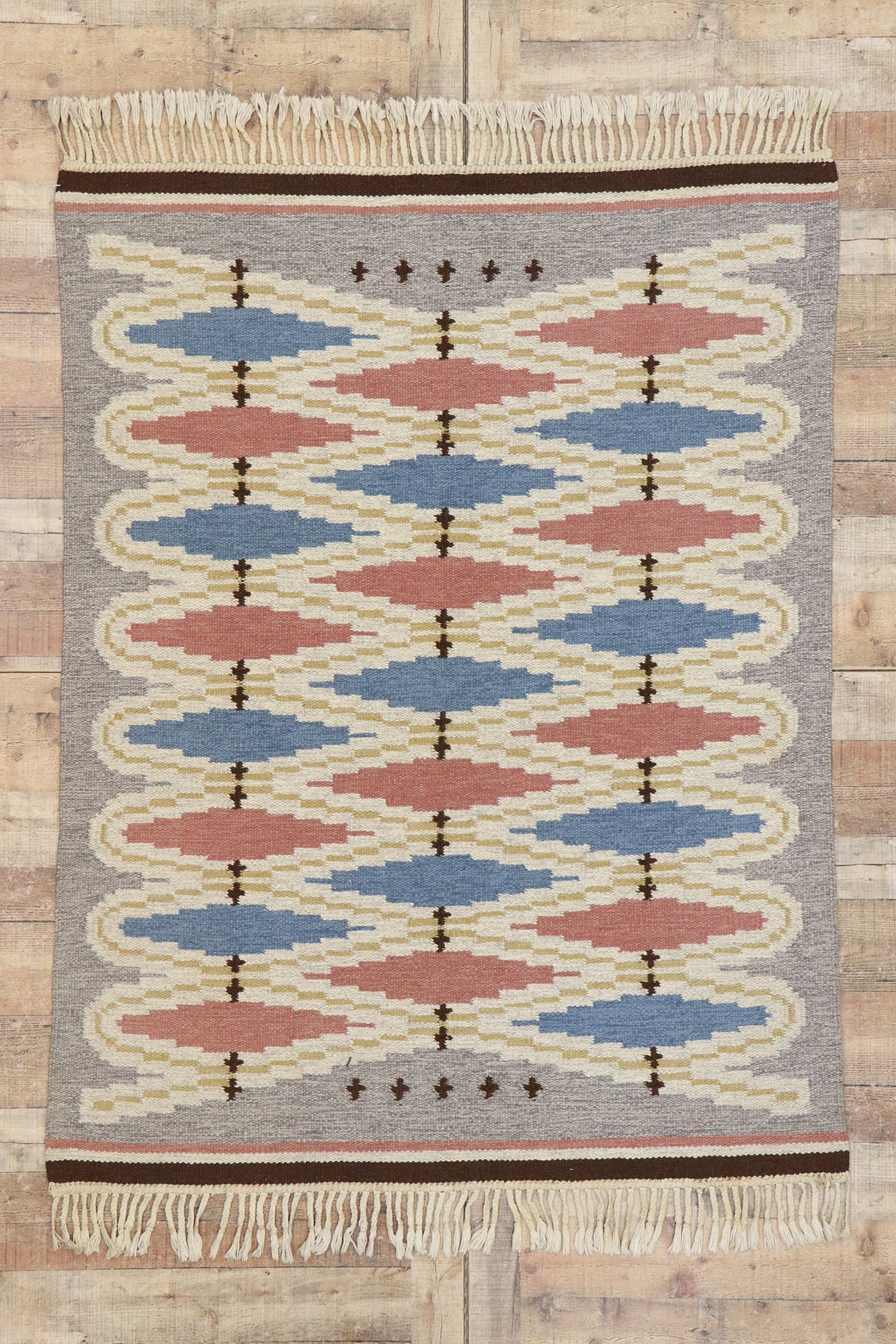 5 x 6 Vintage Swedish Rollakan Rug 78108