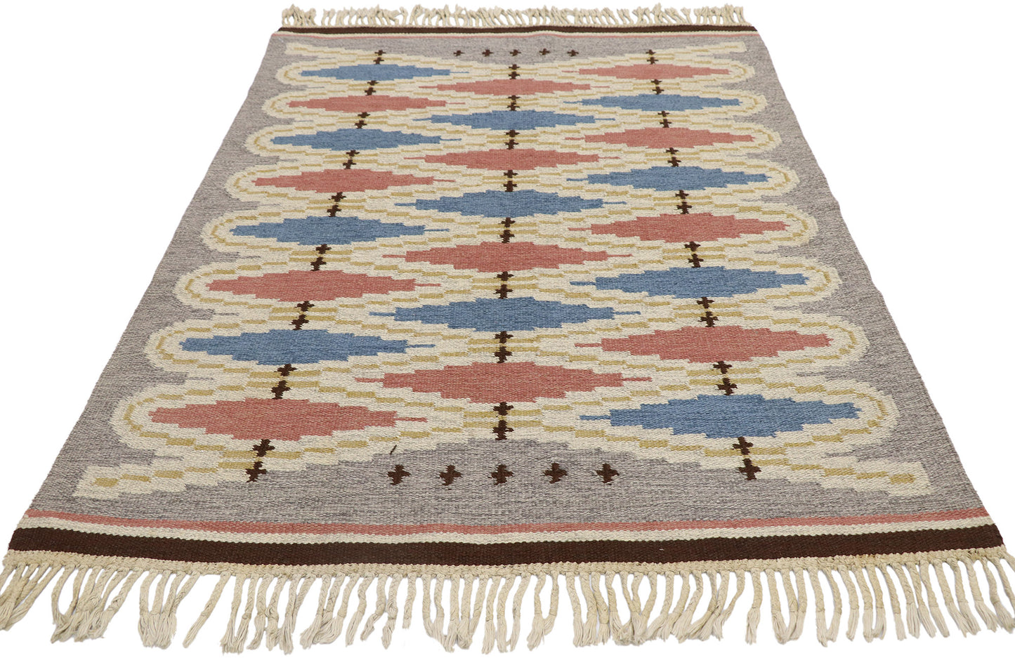 5 x 6 Vintage Swedish Rollakan Rug 78108