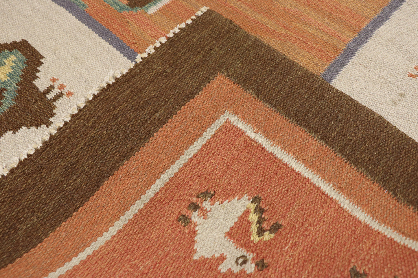 7 x 9 Vintage Kycklingar Swedish Rollakan Rug 78110