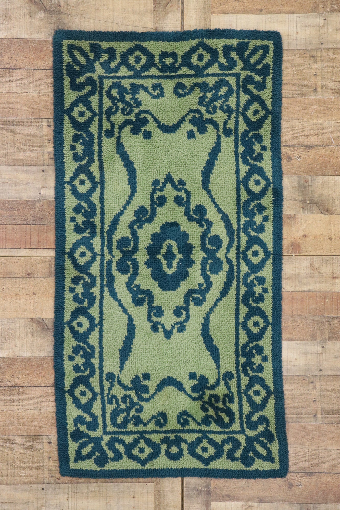 3 x 5 Vintage Green Swedish Pile Rug 78111