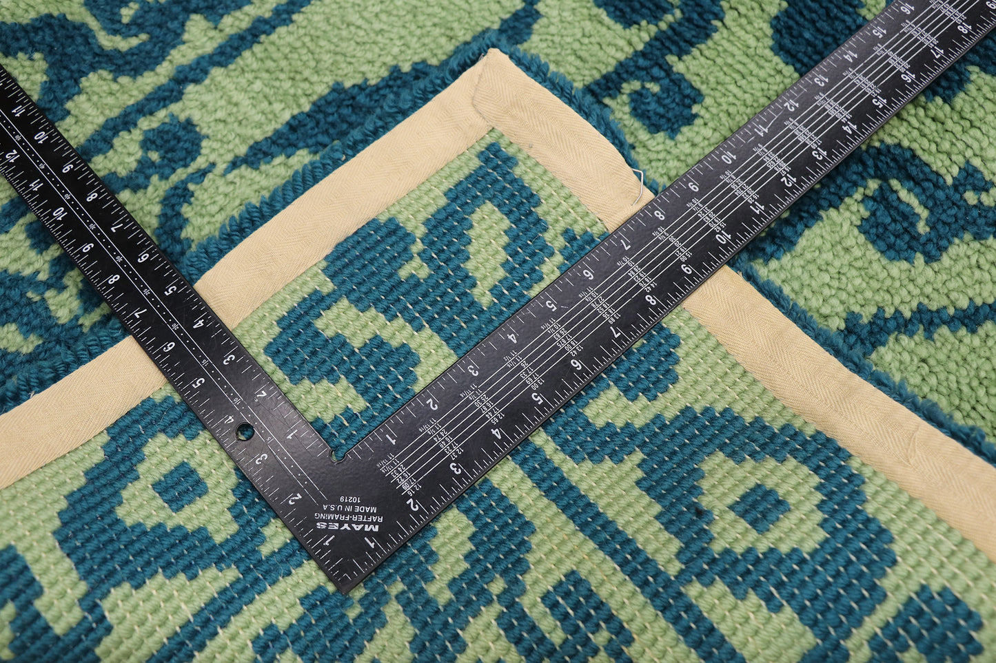 3 x 5 Vintage Green Swedish Pile Rug 78111