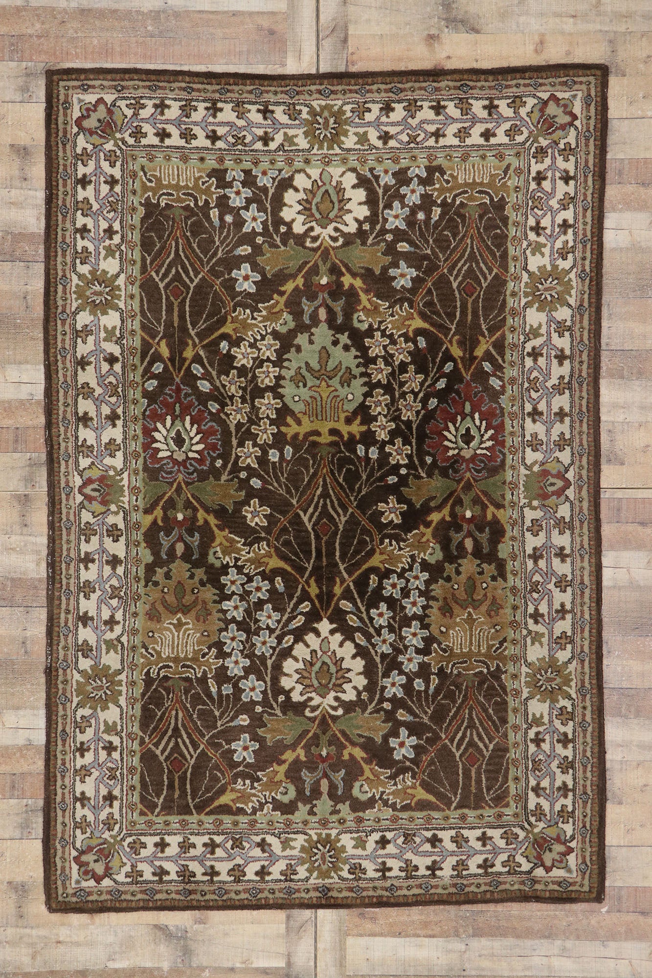 6 x 9 Vintage American Hooked Rug 78115