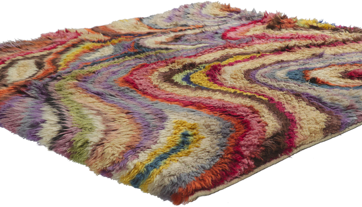 4 x 5 Vintage Swedish Rya Rug 78167
