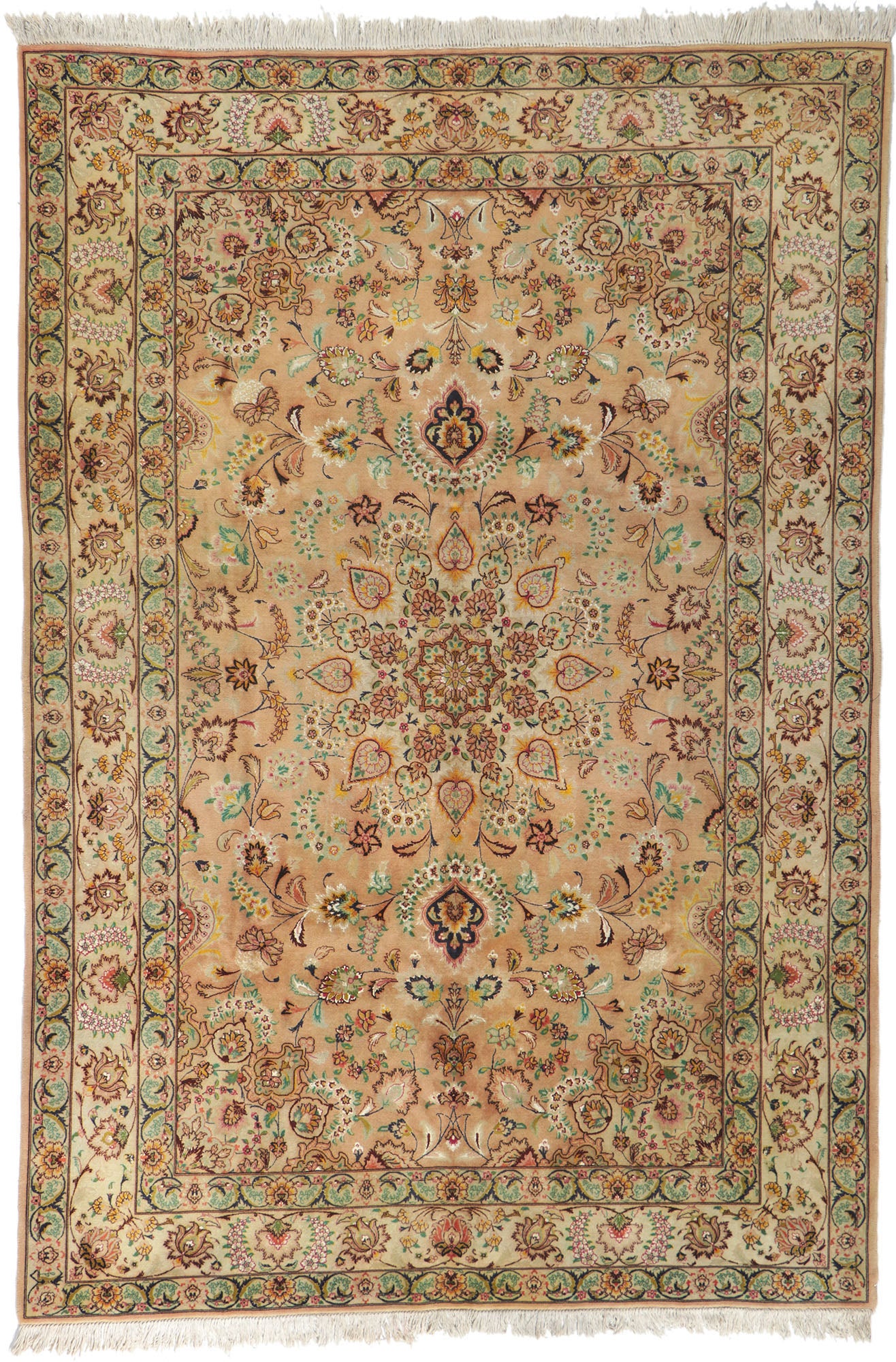 7 x 10 Vintage Persian Tabriz Rug 78171