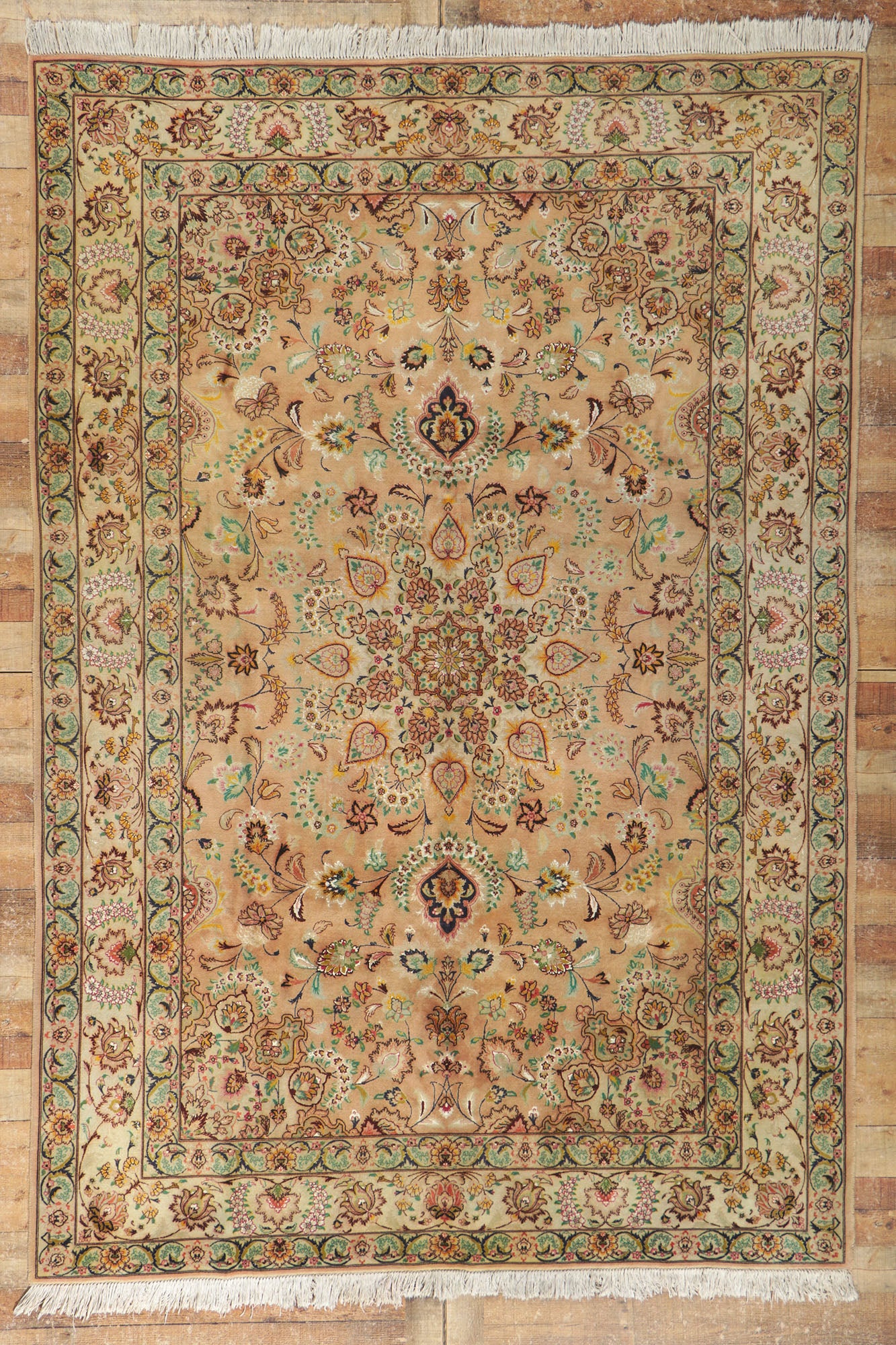 7 x 10 Vintage Persian Tabriz Rug 78171