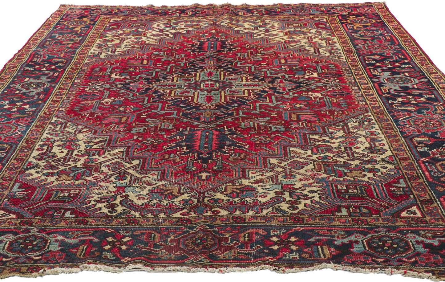 7 x 9 Vintage Persian Heriz Rug 78180