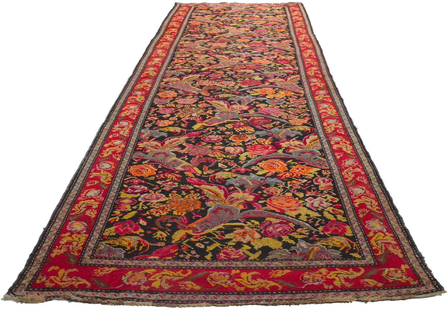 4 x 16 Antique Caucasian Karabagh Rug 78186