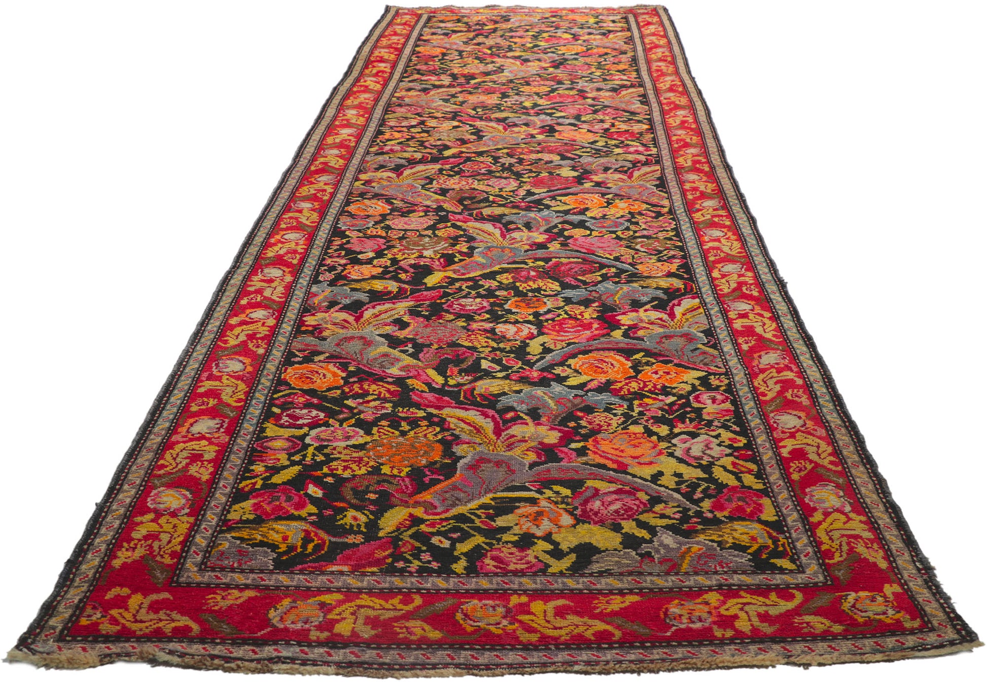 4 x 16 Antique Caucasian Karabagh Rug 78186