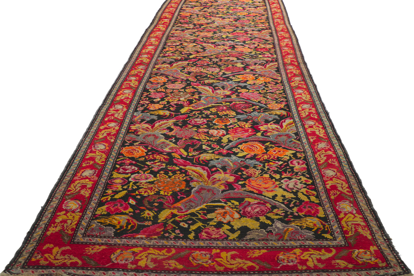 4 x 16 Antique Caucasian Karabagh Rug 78186