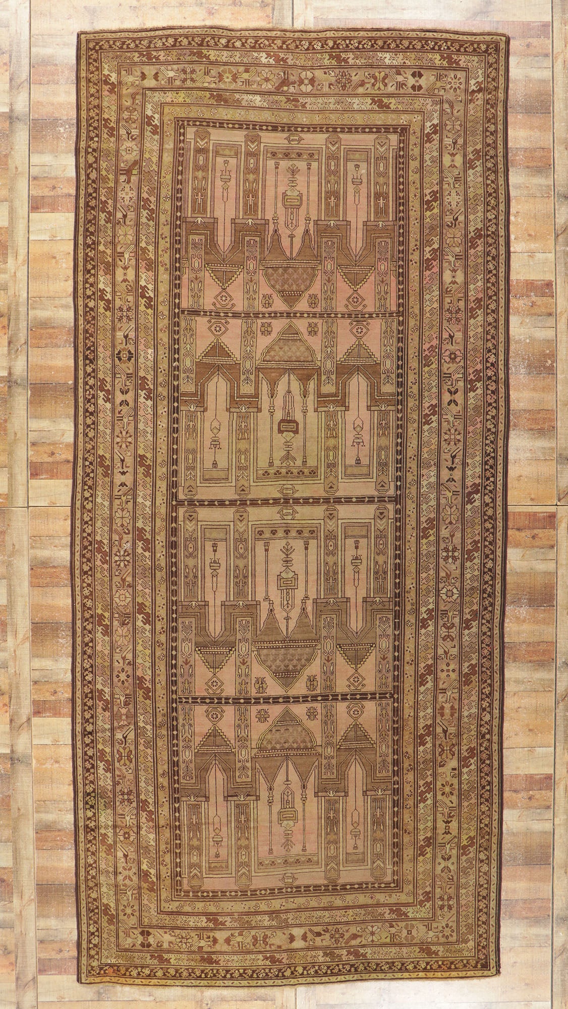 7 x 15 Antique Turkish Prayer Rug 78188