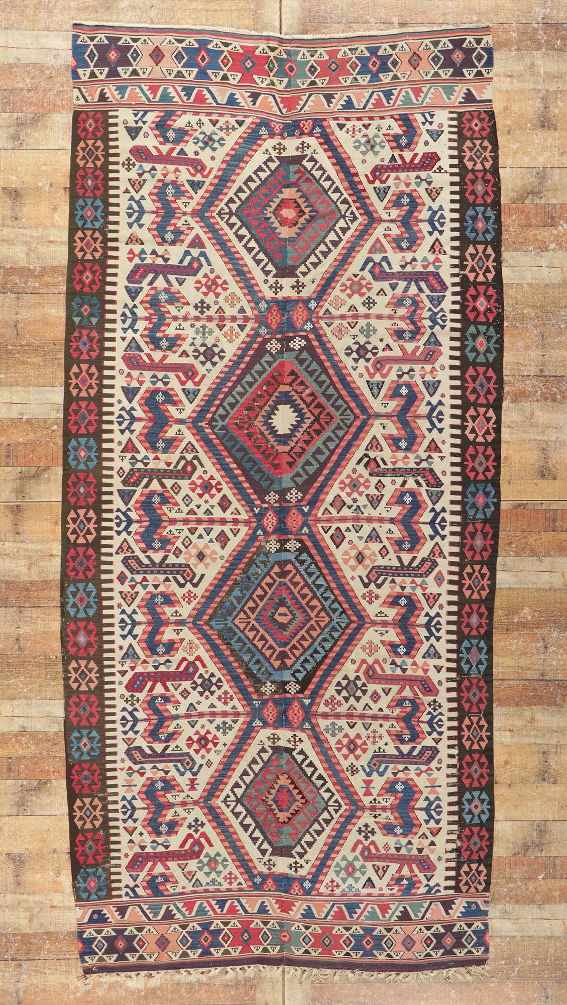 5 x 11 Antique Caucasian Kilim Rug 78190