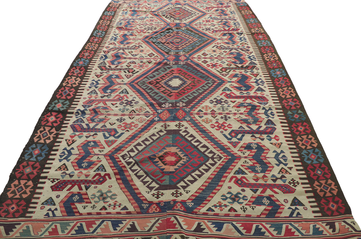 5 x 11 Antique Caucasian Kilim Rug 78190