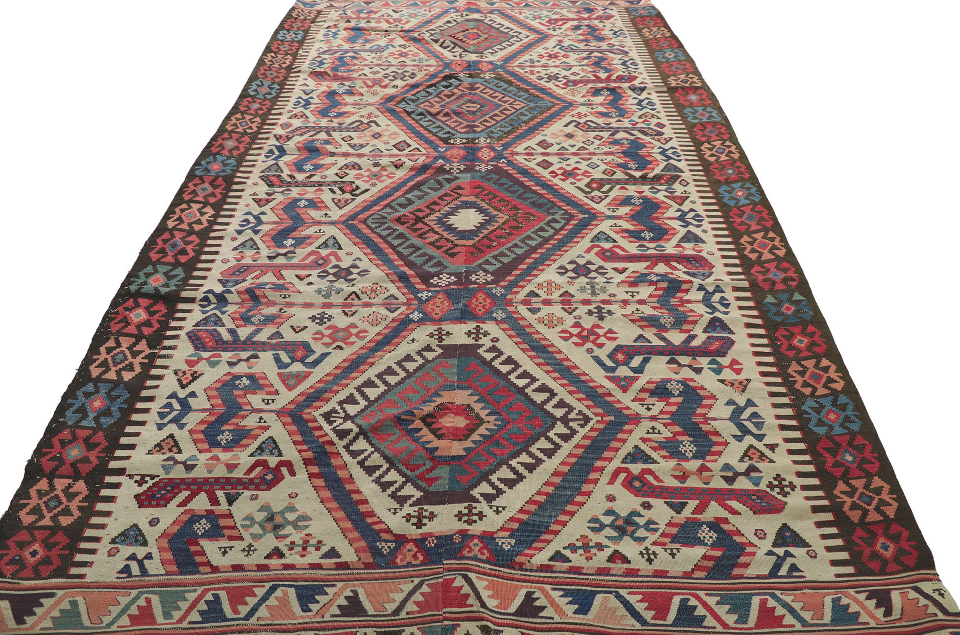 5 x 11 Antique Caucasian Kilim Rug 78190
