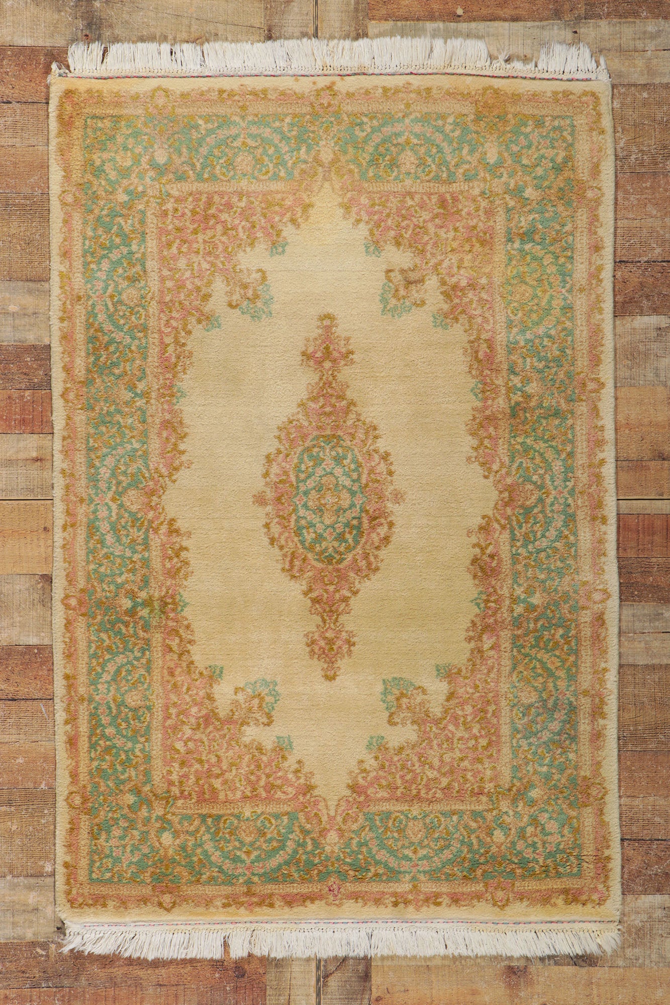 3 x 5 Vintage Persian Kerman Rug 78202