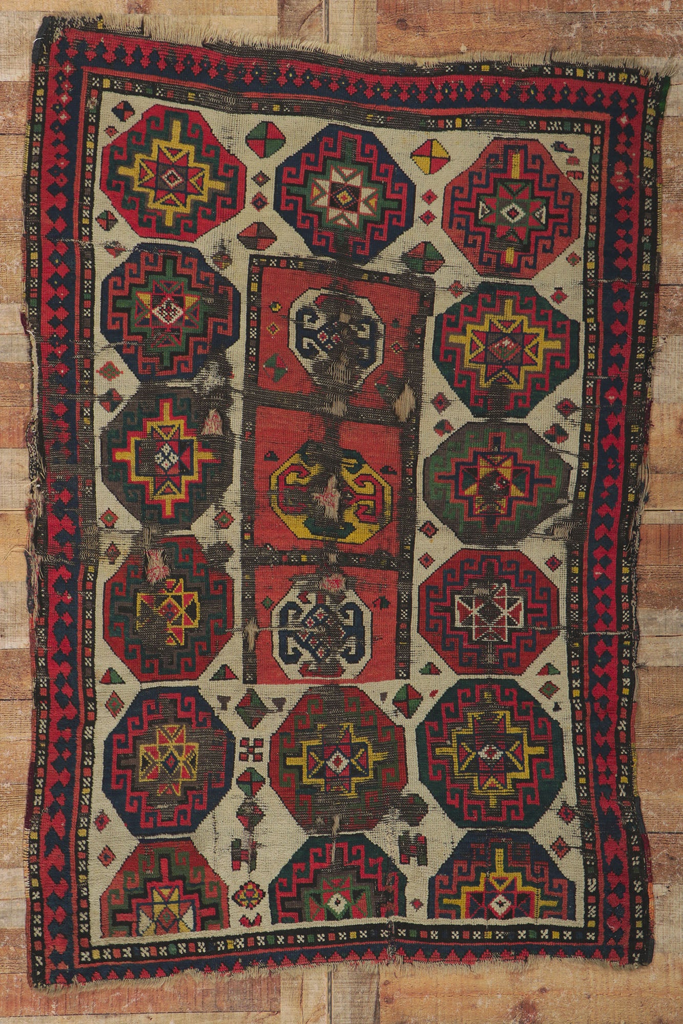 4 x 6 Antique Caucasian Kazak Rug 78211