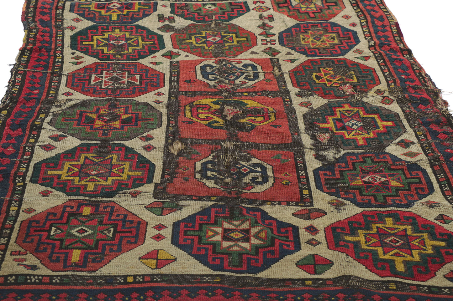 4 x 6 Antique Caucasian Kazak Rug 78211
