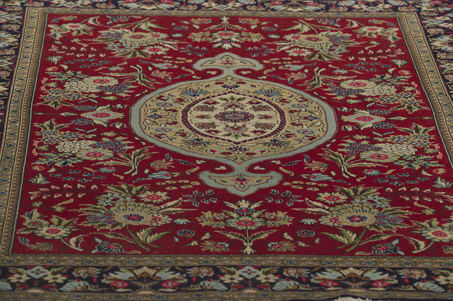 4 x 5 Vintage Persian Qum Rug 78220